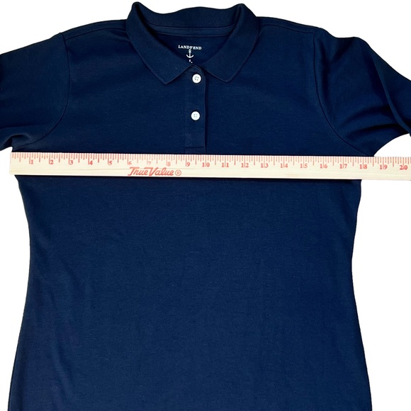 Lands' End women’s navy long sleeve Performance Polo shirt size 7-8 NWOT - Picture 3 of 6